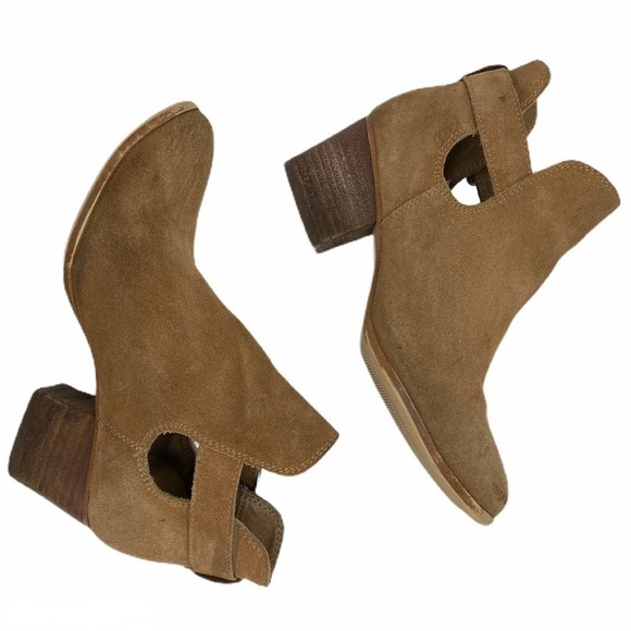 Franco Fortini Niki Tan Cut Out Buckle Booties Size 6 - Picture 4 of 8